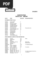 MS2040 Constitution Parts List