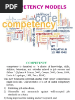 Competency Models: BY Malathi.N 12 MD O42