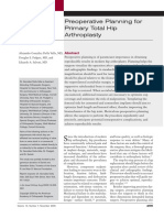 Preoperative Planning For Primary Total Hip Arthroplasty