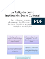 La Religión Como Institución Socio Cultural