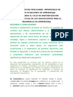 Texto Expositivo Explicando Importancia de Diseñar Situaciones de Aprendizaje Considerando El Ciclo de Matematización