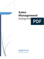 Sales Management: Assignment