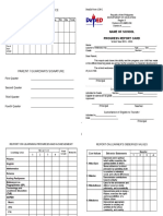 Report On Attendance: Name of School Progress Report Card