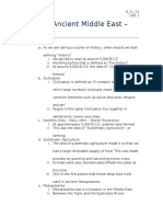 Notes - Ancient Middle East - Unit 1