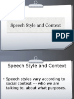 Types of Speech Style