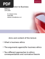 An Introduction To Business Ethics: Dr. Alessia Contu Irob-Wbs Alessia - Contu@wbs - Ac.uk