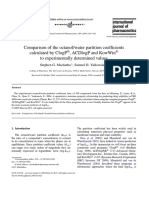 Comparison of The Octanol Water Partition Coefficients Calculated by ClogP, ACDlogP and KowWin To Experimental Values - 2