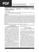 Analysis, Design and Application of Continuously Variable Transmission (CVT)