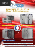 PRICE LIST 2015 2016 Bakery Catering Range