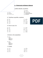 3 - Exercícios - Potenciação de Números Naturais