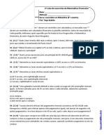 732729-2 Lista de Exercícios de Matemática Financeira 2016.1