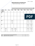 Faculty Time Table Fall 2016