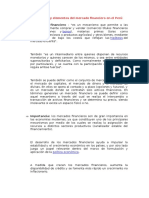 Importancia y Elementos Del Mercado Financiero en El Perú (Parte 1)