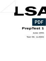 Preptest 1: June 1991 Test Id: Ll3001