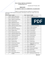 CE-2016 Written Result 04-10-2016