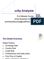 Security Analysis: Prof Mahesh Kumar Amity Business School