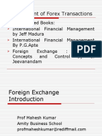 Management of Forex Transactions