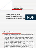 Political Risk: Prof Mahesh Kumar Amity Business School