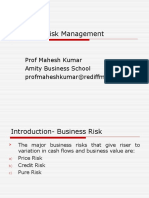 Risk Management: Prof Mahesh Kumar Amity Business School