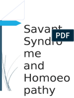 Savant Syndrome and Homoeopathy