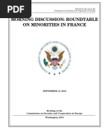 Joint Hearing, 111TH Congress - Morning Discussion: Roundtable On Minorities in France