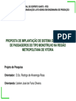 Proposta de Implantação de Sistema de Transporte