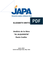 Analisis - Novela El Alquimista - Español II - Elizabeth Brito