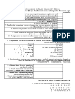 Cuestionario de Matemáticas para Octavos Educación Básica