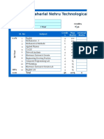 Jawaharlal Nehru Technological University: Name Reg. No Credits I Year 0 56 Select G