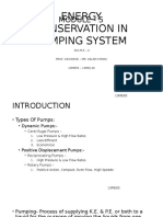 Energy Conservation in Pumping System