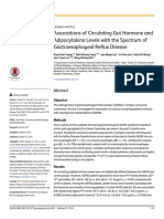 Associations of Circulating Gut Hormone and Adipocytokine Levels With The Spectrum of Gastroesophageal Reflux Disease