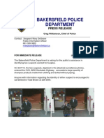 Bakersfield Police Department: Press Release