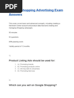 Google Shopping Advertising Exam Answers