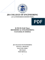 BTech in Biomedical Engineering Curriculum and Syllabus