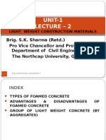 Unit-1 Lecture - 2 Light Weight Construction Materials by Brig. S.K. Sharma