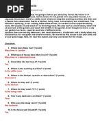 Reading Comprehension Activity A2 Level. Answers