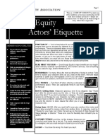 Actors ' Equity Actors ' Etiquette: Ctors Quity Ssociation