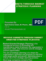 Winning Market Through Market Oriented Strategic Planning