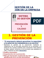 La Gestión de La Prevención en La Empresa