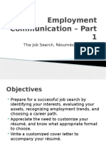 Employment Communication - Part 1: The Job Search, Résumés, and Cover Letters