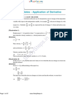 Application of Derivatives Maths Theory Notes