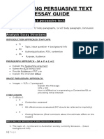 Analysing Persuasive Text Essay Structure