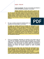 Exercícios de Fixação: PRODUÇÃO (Economia) - Com Gabarito