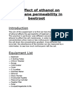 The Effect of Ethanol On Membrane PermeabIlIty in Beetroot