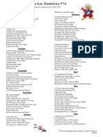 Allen Avenue School Calendar 2016-2017 Draft Pta Final