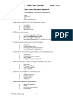 Welding Inspection: Multi-Choice Questions Paper 3 Please Return This Paper Unmarked