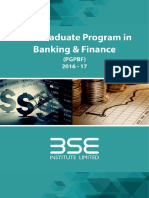 Post Graduate Program in Banking & Finance at BSE Institute Ltd. - 2016-17