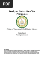 Term Paper Nursing Education