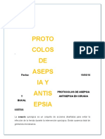 Protocolos de Asepsia y Antisepsia en Cirugia Bucal