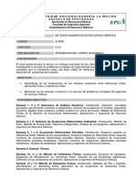 Silabo Del PDRH Unalm: "Metodos Numéricos en Recursos Hídricos"